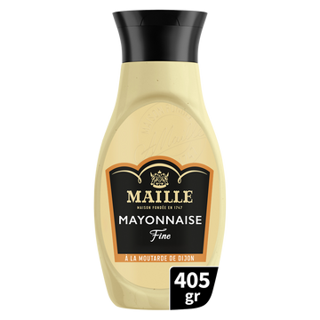 Mayonnaise fine qualité traiteur MAILLE, flacon souple 405g