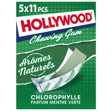 Chewing-gums chlorophylle menthe verte HOLLYWOOD, 5x11 tablettes, 155g