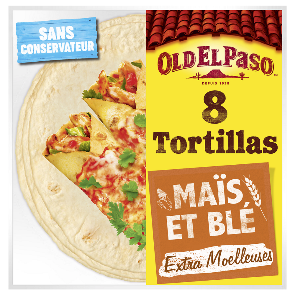Tortillas de maïs et blé x8 OLD EL PASO 335g