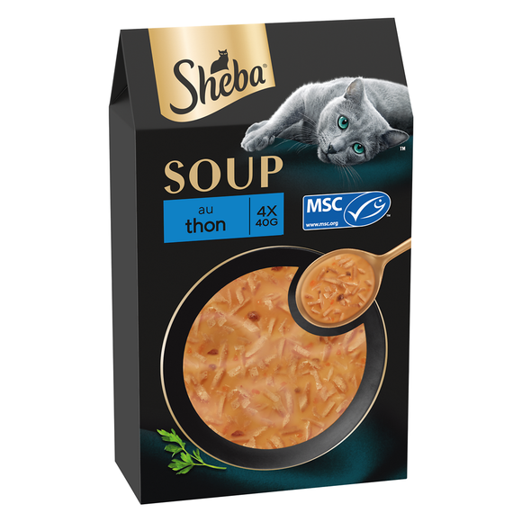 Sachets fraîcheur chat Soupe au thon SHEBA - 4x40g