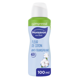 Déodorant Femme anti-transpirant Fleur de coton MONSAVON - Spray 100ml