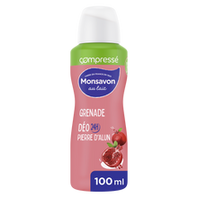 Déodorant pour femme compressé lait grenade et fleurs hibiscus pierred'alun MONSAVON, 100ml