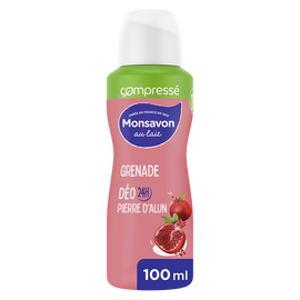 Déodorant pour femme compressé lait grenade et fleurs hibiscus pierred'alun MONSAVON, 100ml