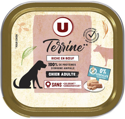 U Aliment pour chien Terrine sans céréales riche en Boeuf  150G