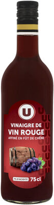 U Vinaigre de vin rouge affiné en fût de chêne 7°  bouteille en verrede75cl